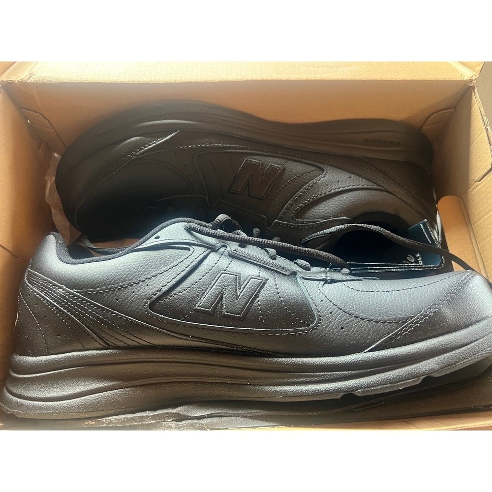 New Balance Walking Shoes Size 15 Narrow Black Leather Big & Tall Gorpcore